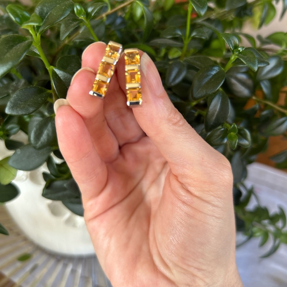 CITRINE! Sterling Silver and Natural Citrine Earrings